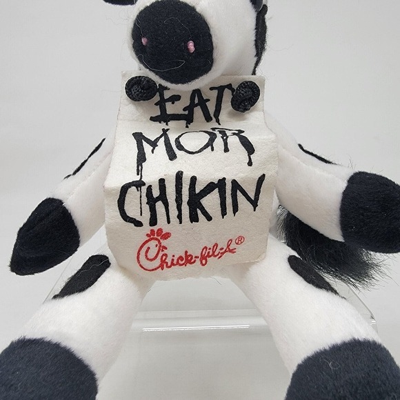 Chick-Fil -A Cow Plush 9” Eat Mor Chikin Sign Stuffed Animal Toy Vintage - Picture 3 of 13